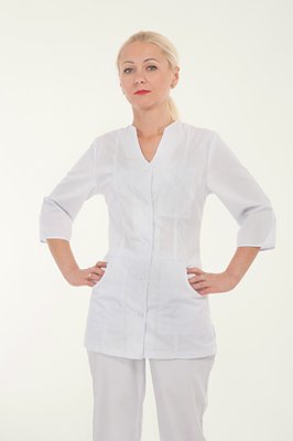 Медичний костюм жіночий "Health Life" батист білий 2242 3020072 фото