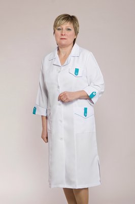 Медичний халат жіночий "Health Life" габардин білий 1103 1103 фото