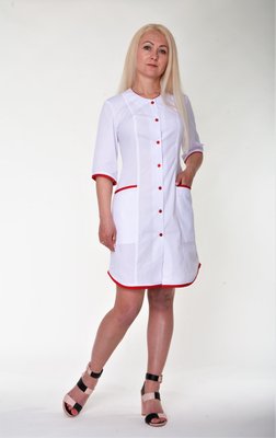Медичний халат жіночий "Health Life" батист білий 21106 21106 фото