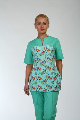 Медичний костюм жіночий "Health Life" кольоровий батист 22100 3020050 фото