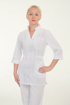Медичний костюм жіночий "Health Life" батист білий 2210 3020054 фото