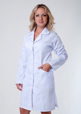 Медичний халат жіночий "Health Life" котон білий 3103 3103 фото