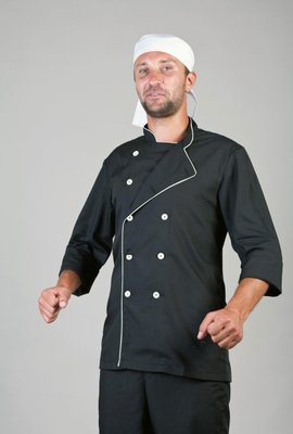 Кітель кухаря "Health Life" батист чорний 2241-1, куртка кухаря 6000006 фото
