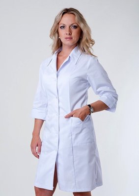Медичний халат жіночий "Health Life" котон білий 3108 3108 фото